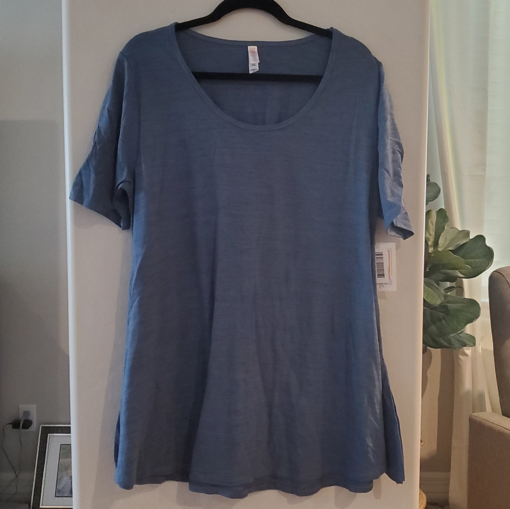 NWT Lularoe Perfect Tee, blue, size XL
